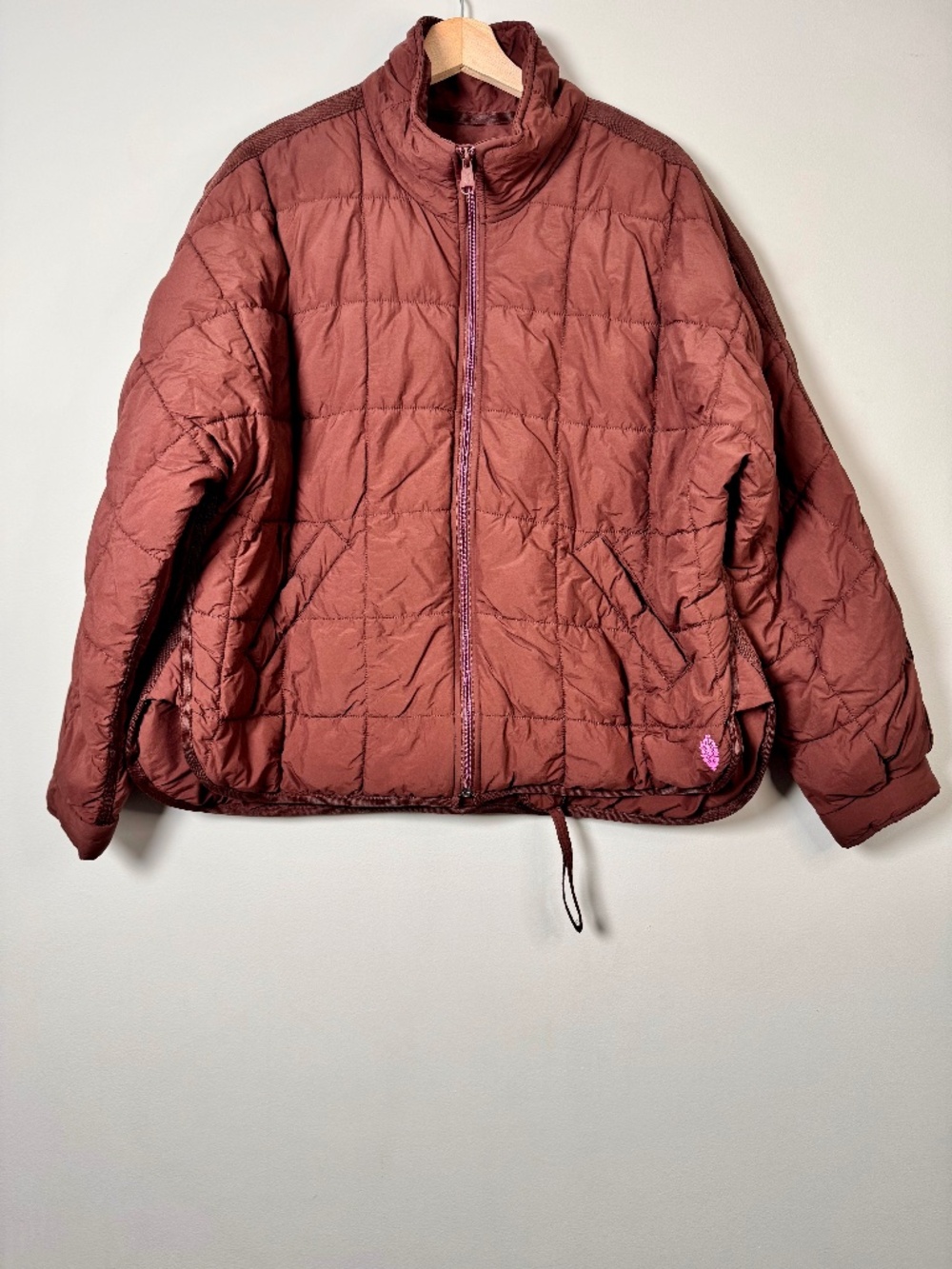 FP Movement Free People Pippa Packable Puffer Jacket Rust Mauve Sz Large